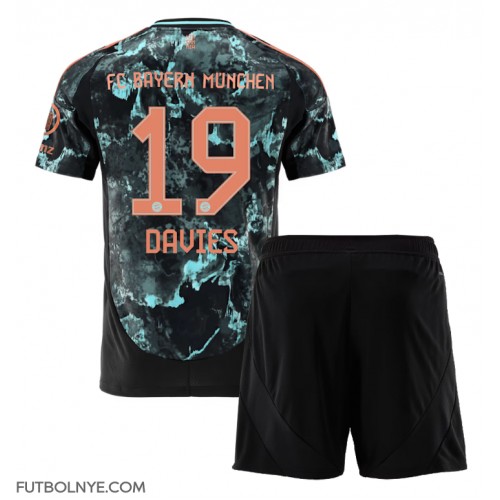 Camiseta Bayern Munich Alphonso Davies #19 Visitante Equipación para niños 2024-25 manga corta (+ pantalones cortos)